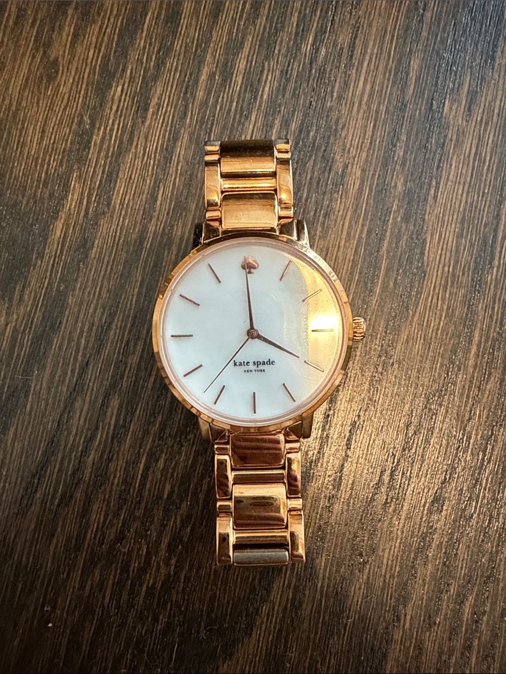 kate spade Rose Gold Tone Bracelet Watch with White Dial